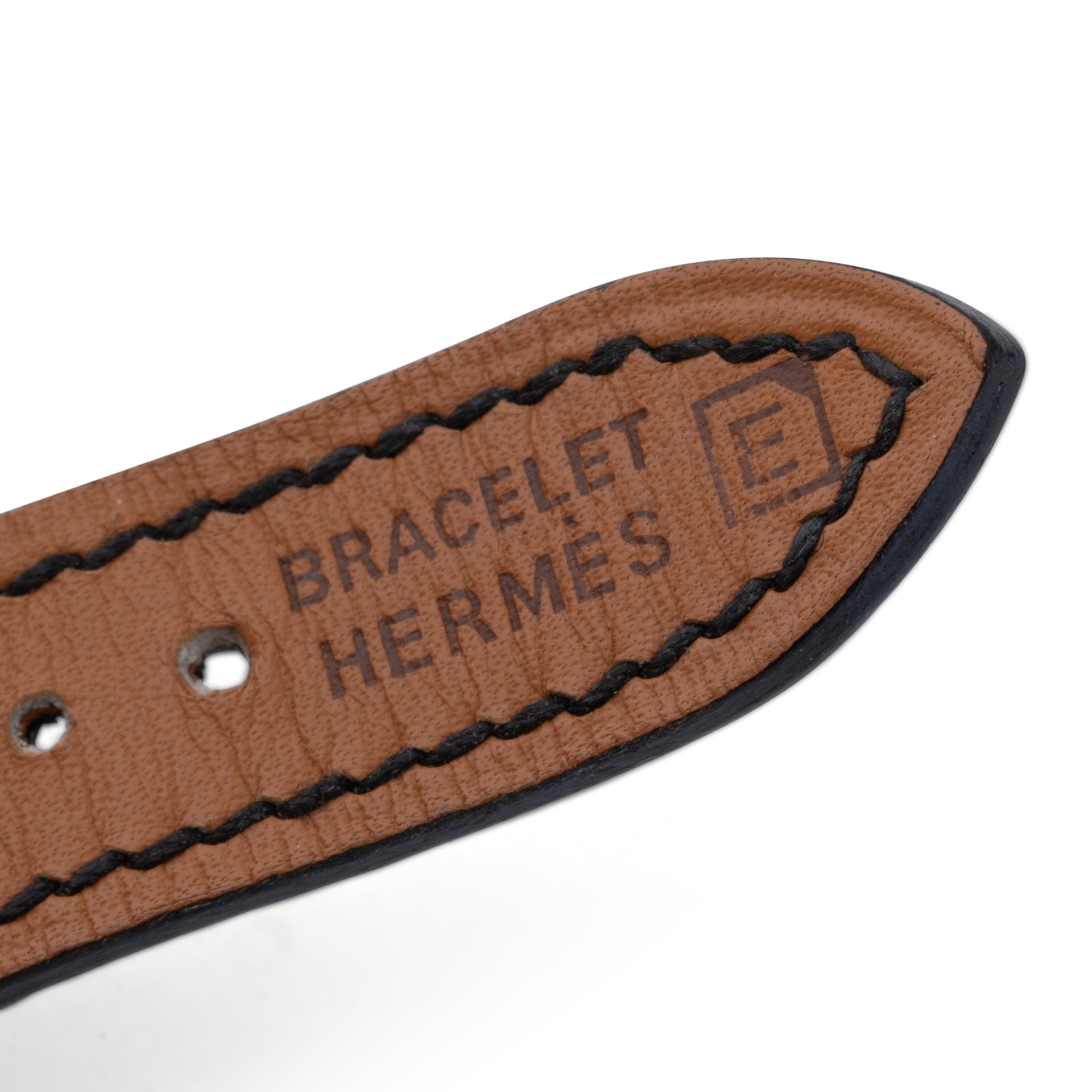 Hermès, vintage "Harnais" watch, in steel on leather