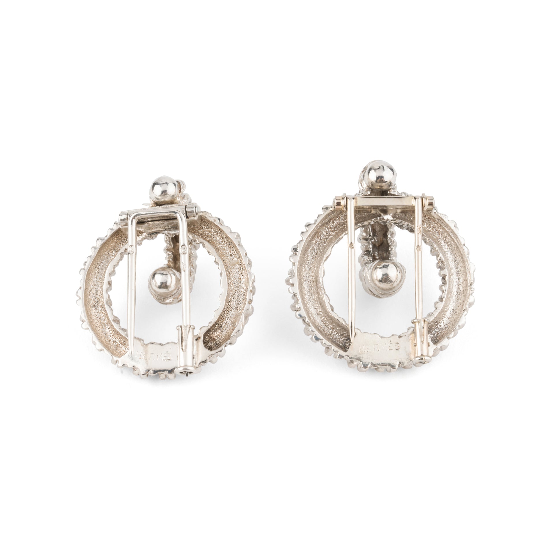 Hermès, Pair of Clip Brooches, Silver, Master's Hallmark Lucien Vachey
