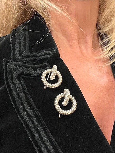 Hermès, Paire de Broches Clips, Argent, poinçon de Maitre Lucien Vachey