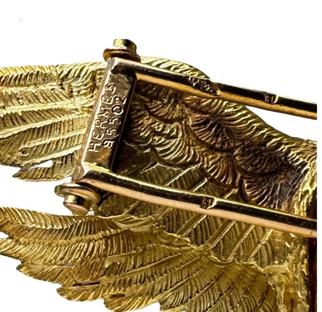 Hermès by Georges Lenfant "Canards" brooch in 18k yellow gold