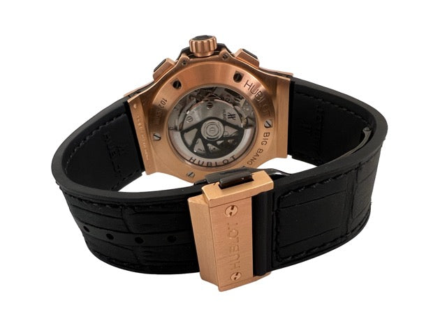 A Hublot "Big Bang" Chronograph gold watch on gummy alligator