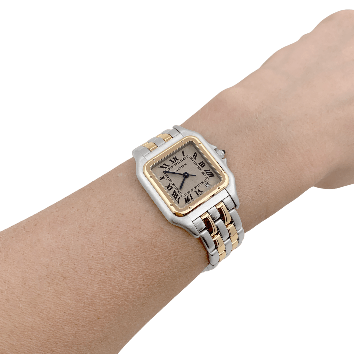Montre Cartier, "Panthère", acier, or vintage - Maison Eloe