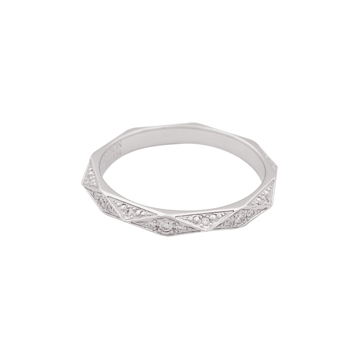 Alliance Boucheron "Facette" platine, diamants. - Maison Eloe