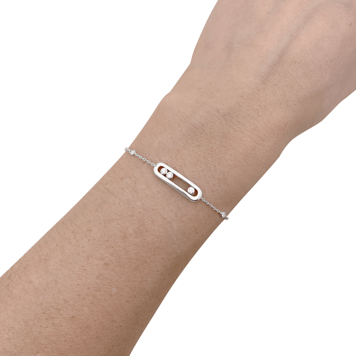 Bracelet Messika, "Baby Move", or blanc, diamants. - Maison Eloe