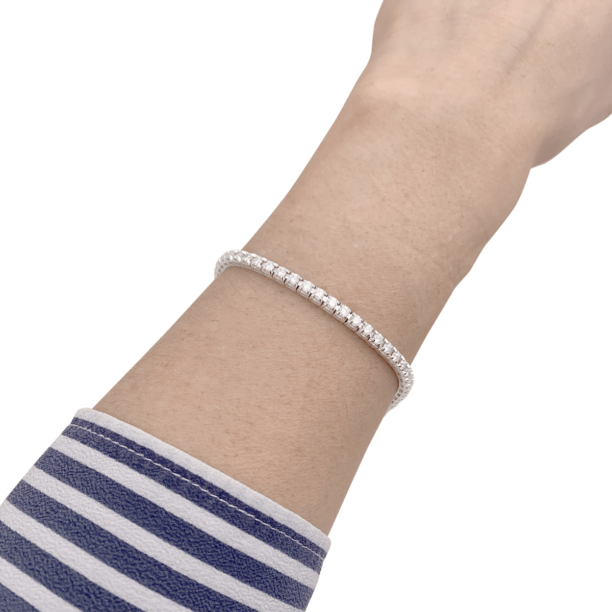 Ligne tennis Damiani or blanc, diamants. - Maison Eloe
