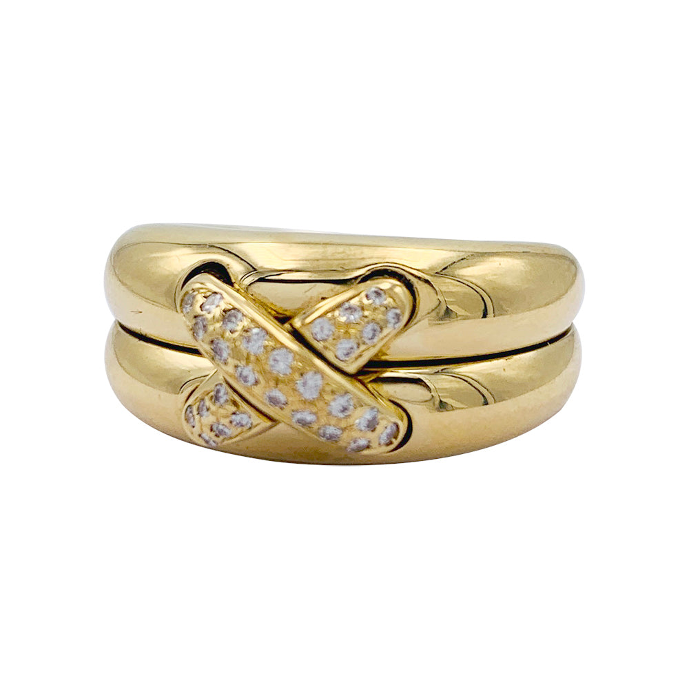 Bague Chaumet, "Liens", or jaune et diamants.