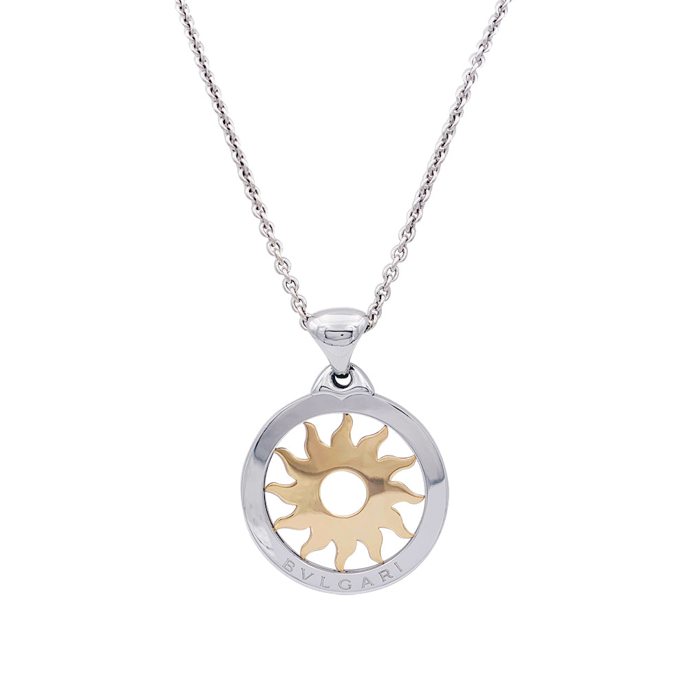 Collier Bulgari, "Tondo Sun", deux ors, acier.