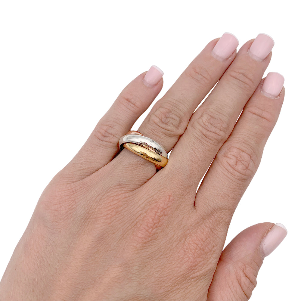 Bague Cartier, Trinity", trois ors.