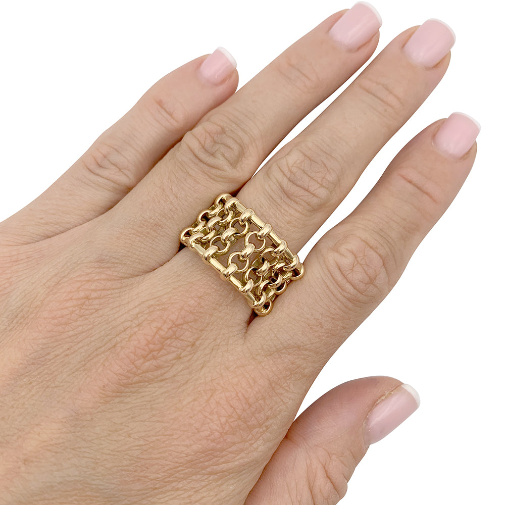 Bague bandeau Chanel or jaune.