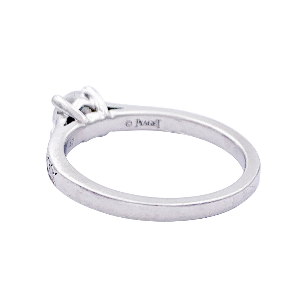 Bague solitaire Piaget, "Limelight", platine, diamants.