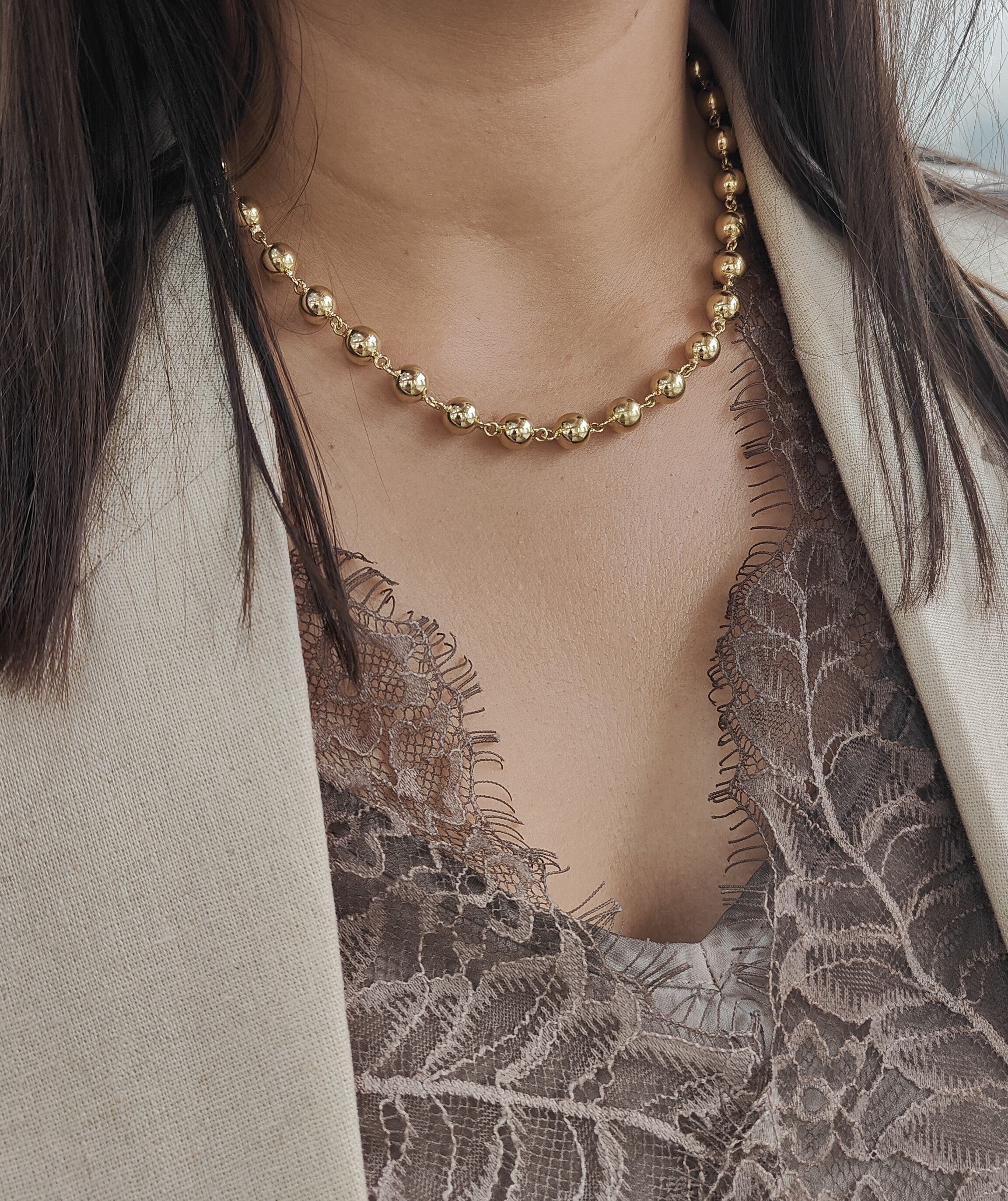 Collier Marseillais boules en or jaune