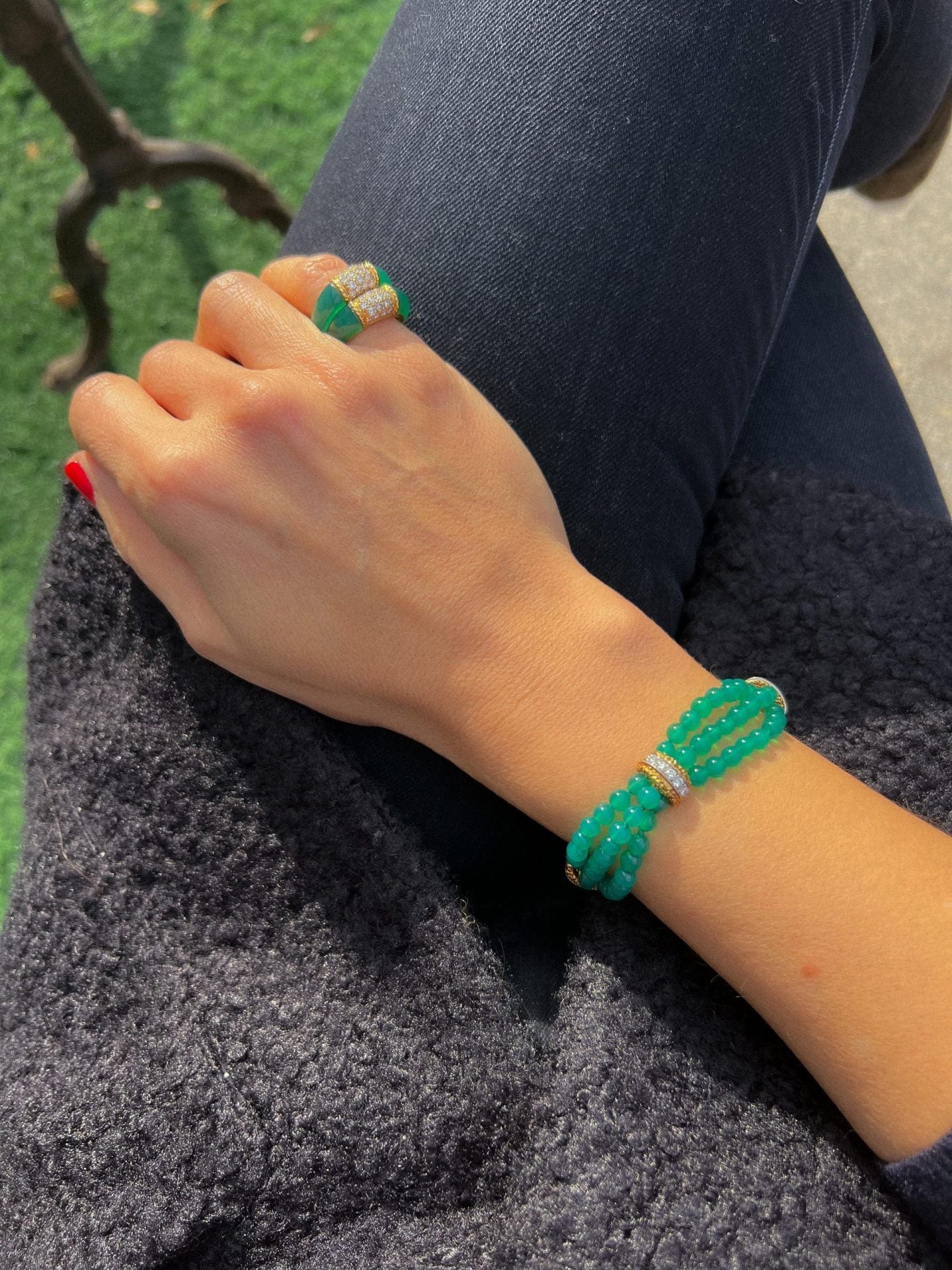 Rings from Van Cleef & Arpels, Philippine model in Chrysoprase yellow gold