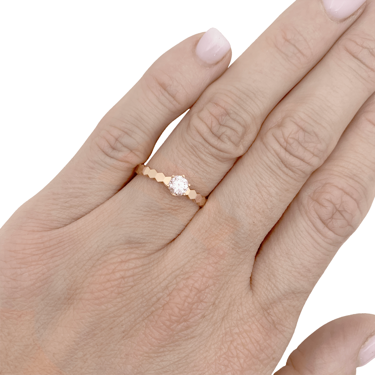 Bague CHAUMET "Bee" en or rose et diamant. - Maison Eloe