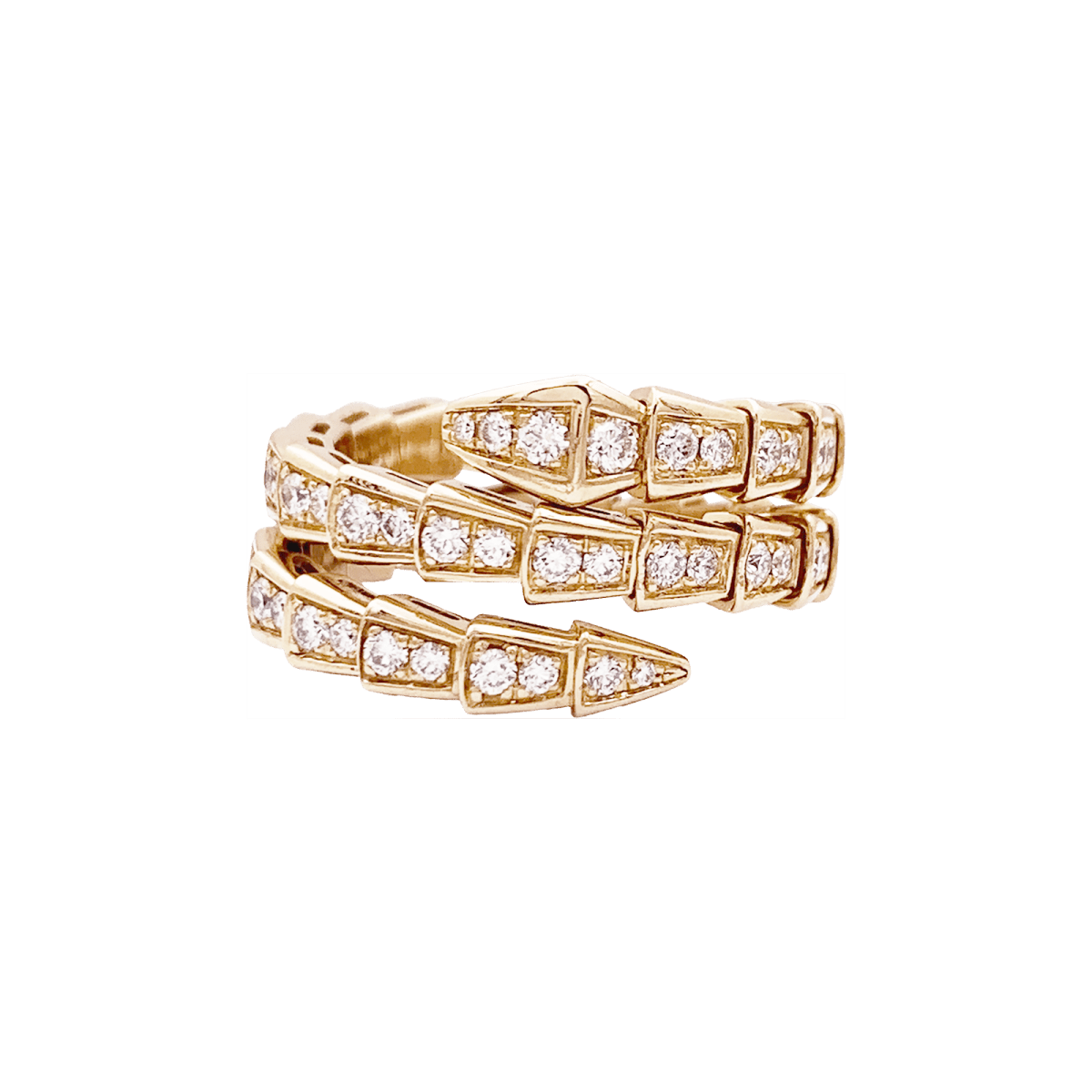 Bague Bulgari, "Serpenti Viper", or rose, diamants. - Maison Eloe