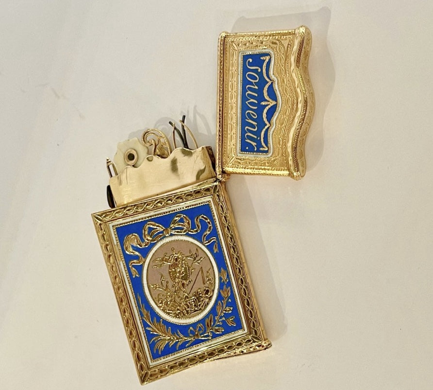 18th century 18K gold and enamel secret kit