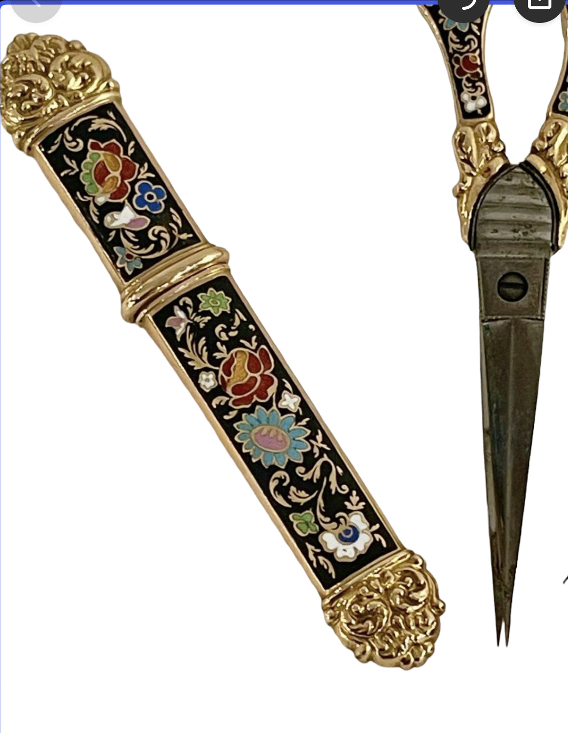 Charles X period gold and enamel embroidery kit