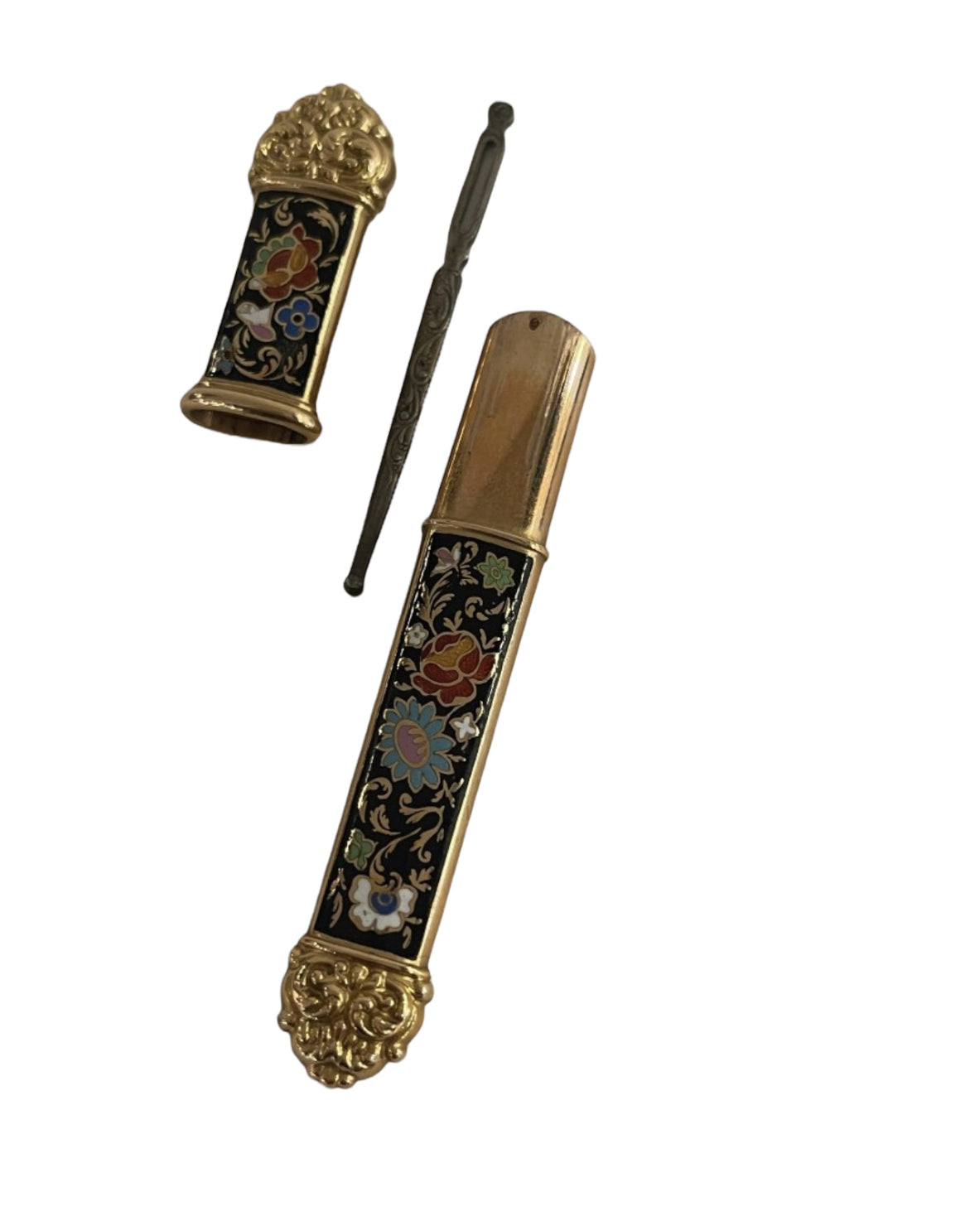 Charles X period gold and enamel embroidery kit