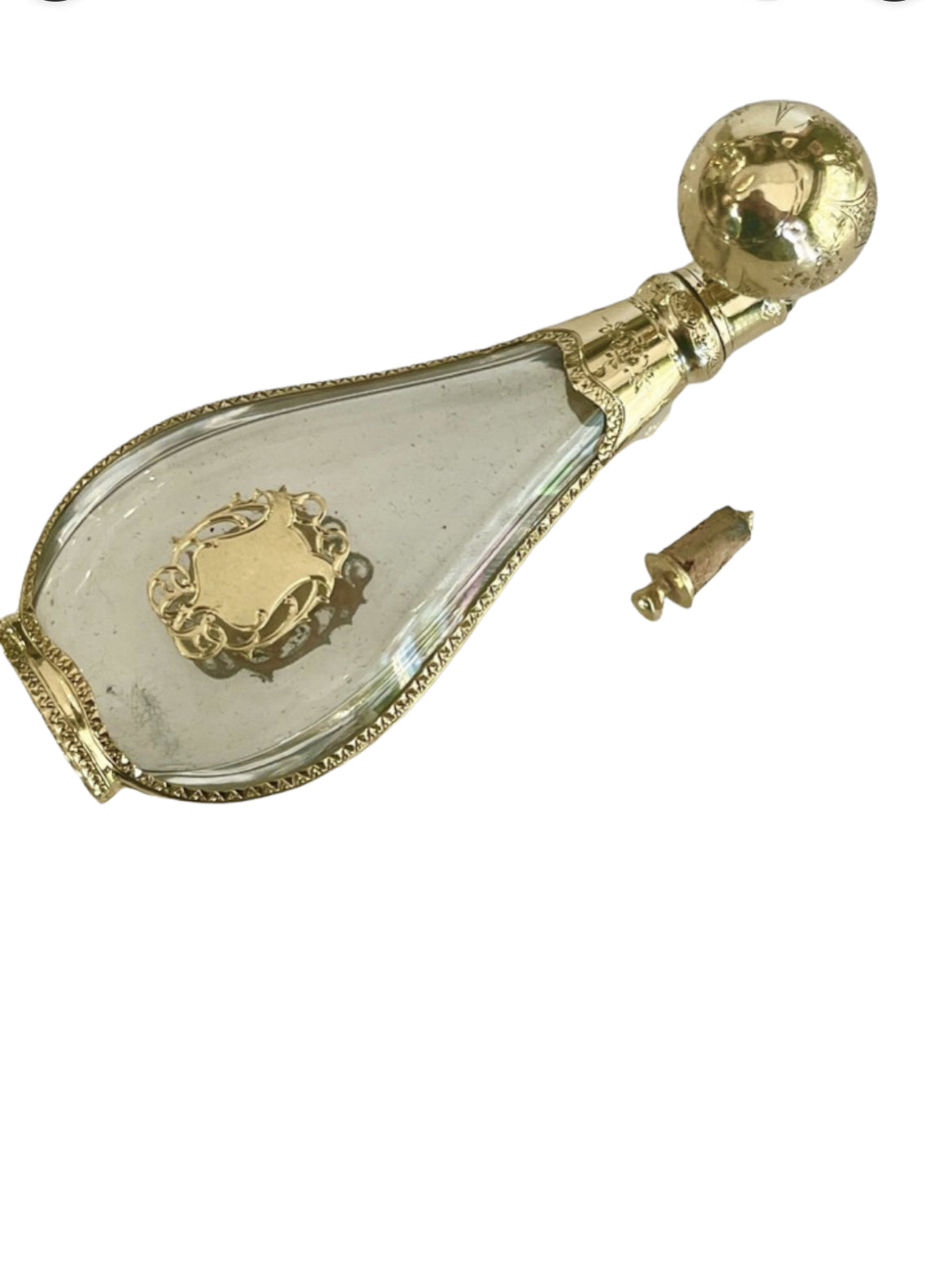 Flacon à parfum en cristal et or, XIX ème siècle