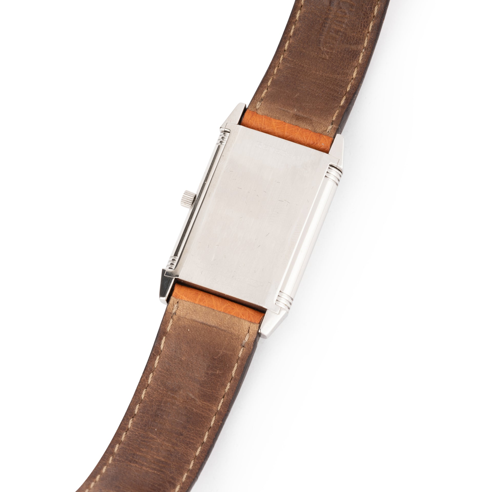 Montre Jaeger LeCoultre "Reverso" en acier sur cuir, Full Set