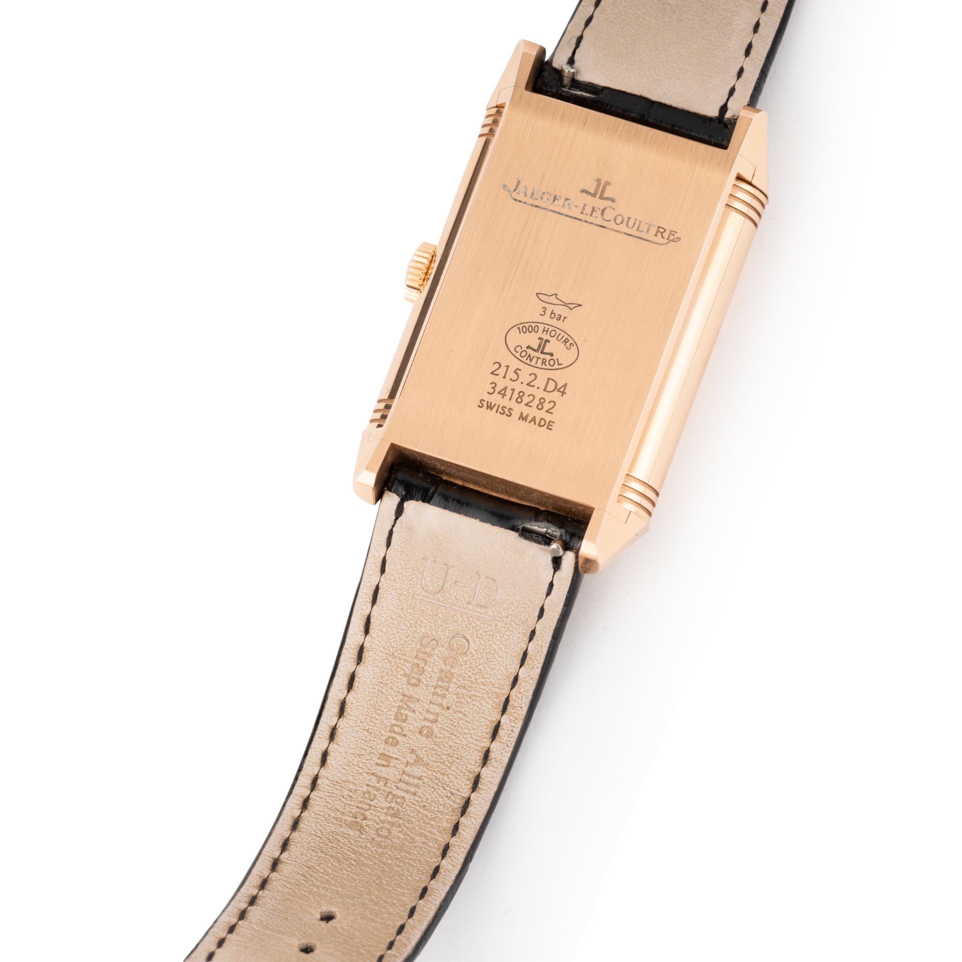 Montre Jaeger LeCoultre Reverso Duoface en or rose sur cuir full set