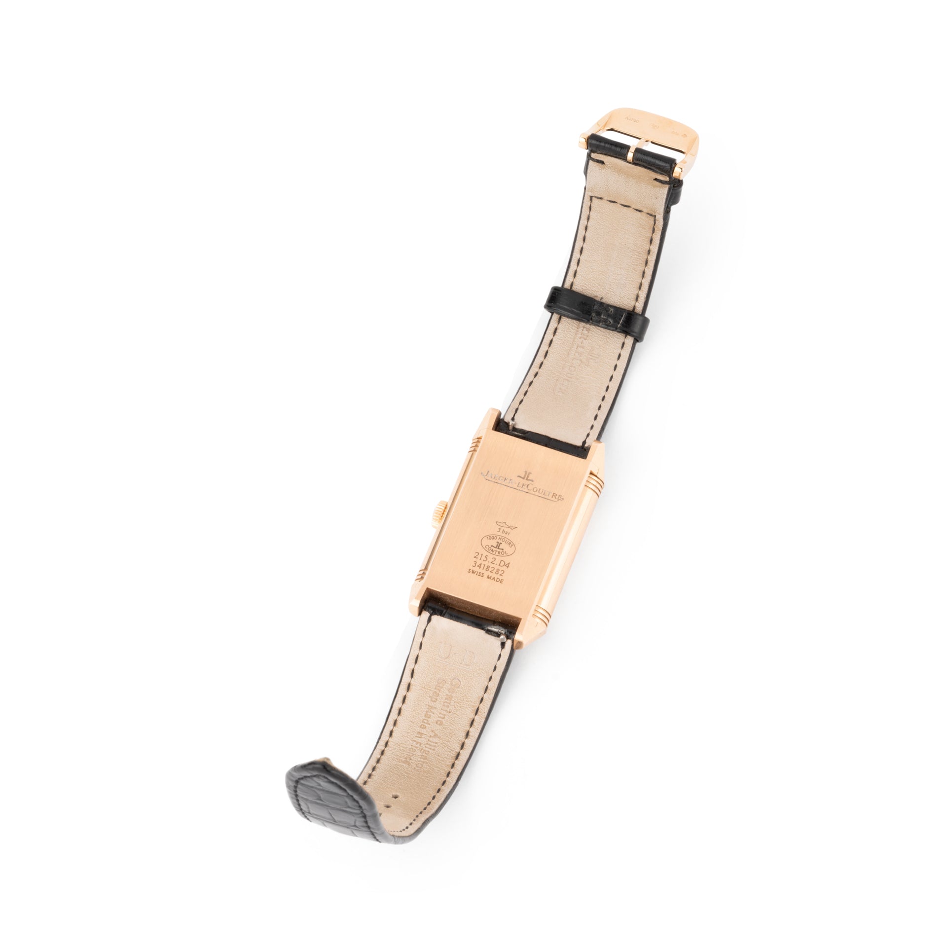 Montre Jaeger LeCoultre Reverso Duoface en or rose sur cuir full set