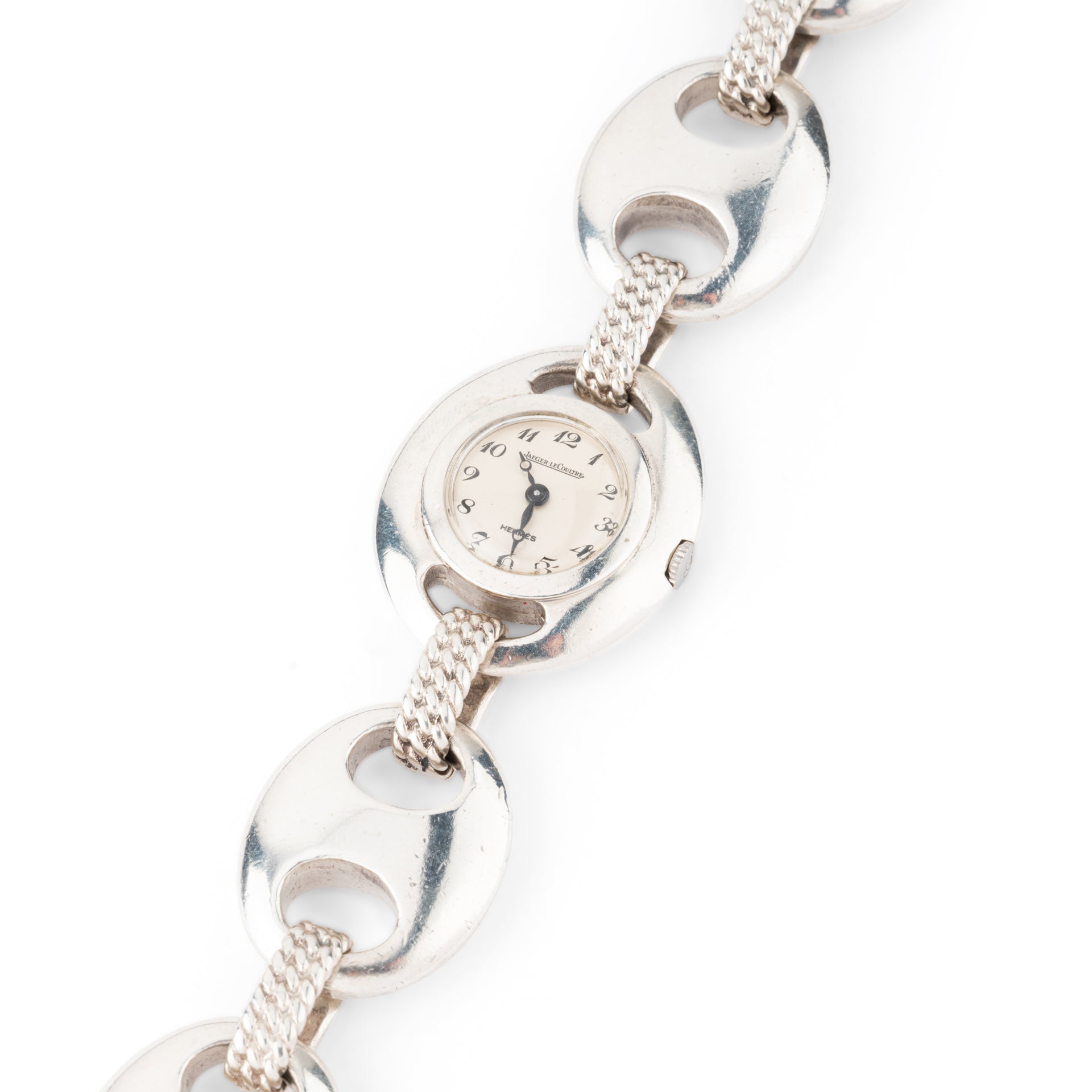 Jaeger LeCoultre pour Hermès, montre vintage Argent