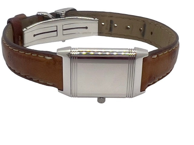 Jaeger Lecoultre, Reverso Lady Quartz, Acier sur cuir, Réf 2742870