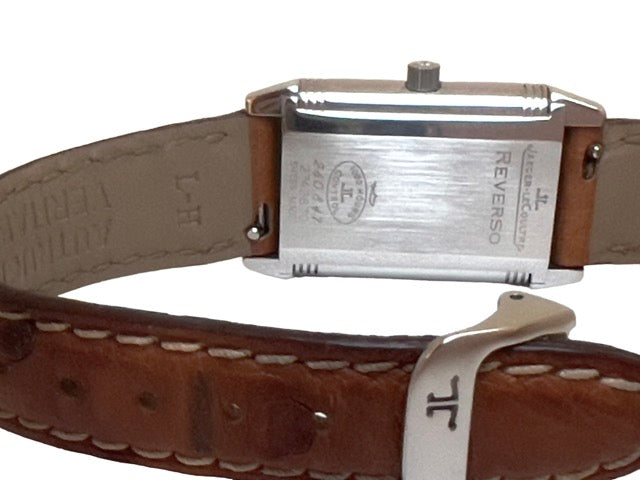 Jaeger Lecoultre, Reverso Lady Quartz, Acier sur cuir, Réf 2742870