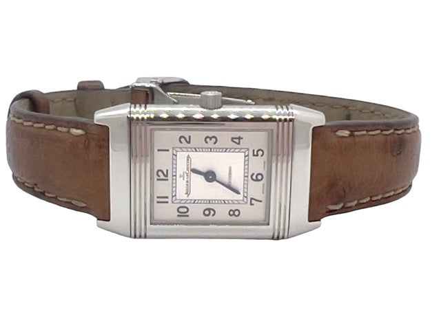Jaeger Lecoultre, Reverso Lady Quartz, Acier sur cuir, Réf 2742870