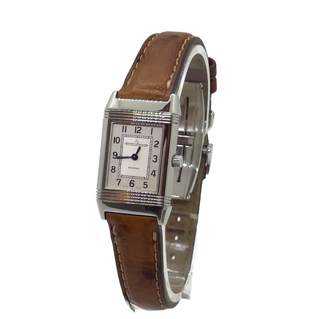 Jaeger Lecoultre, Reverso Lady Quartz, Acier sur cuir, Réf 2742870