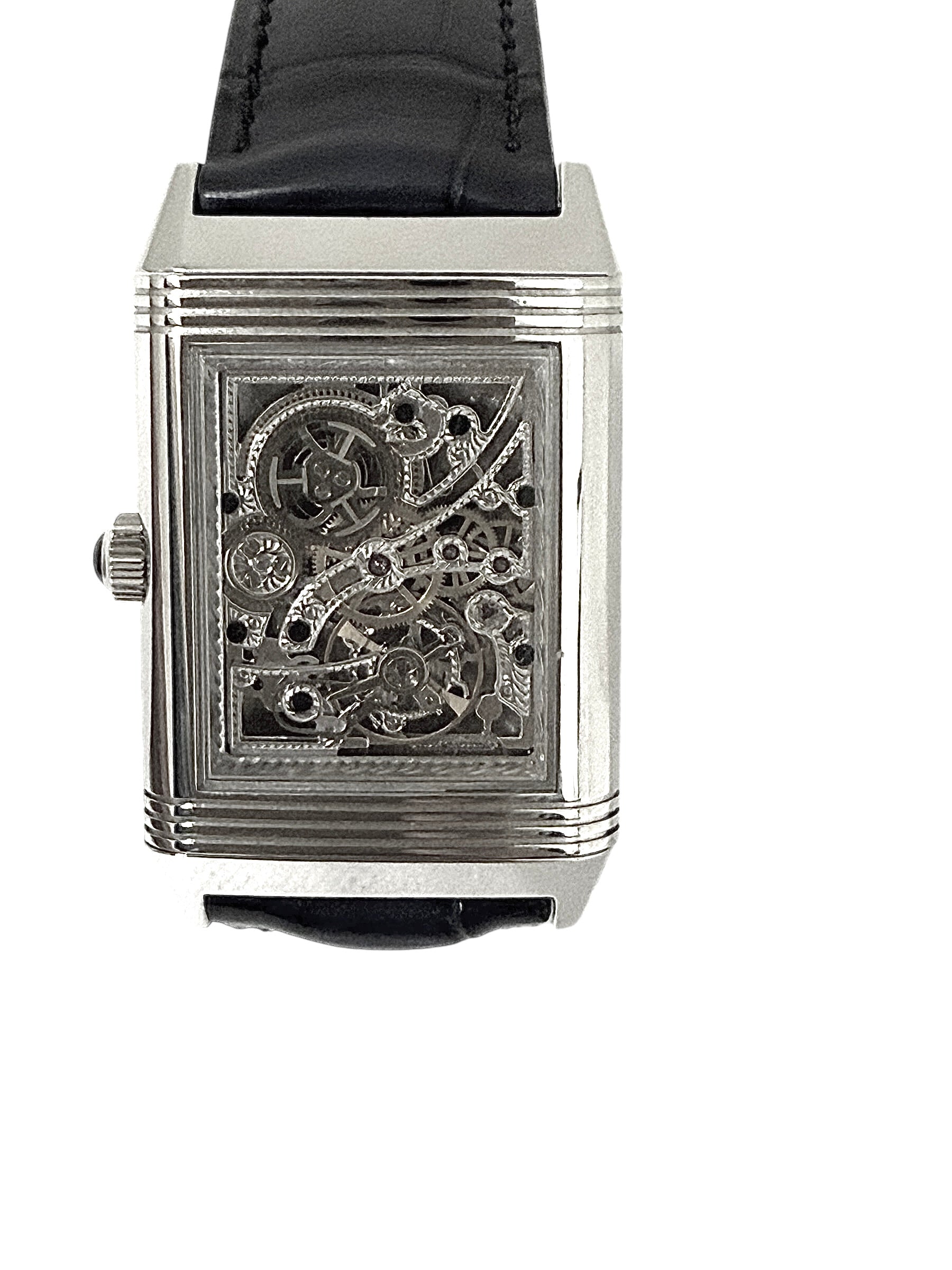 Jaeger Lecoultre montre "Reverso Platinium Squelette" sur cuir édition limitée 281/500
