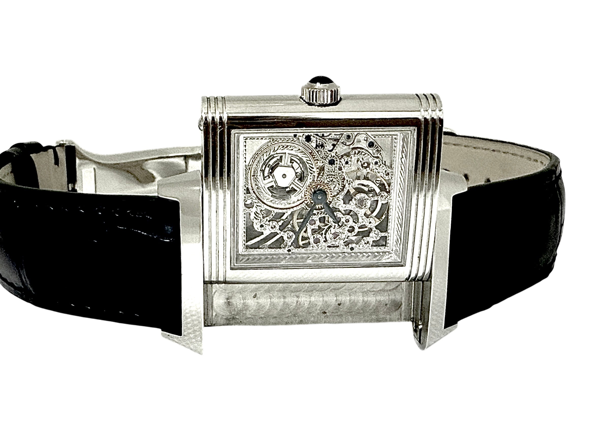 Jaeger Lecoultre montre "Reverso Platinium Squelette" sur cuir édition limitée 281/500