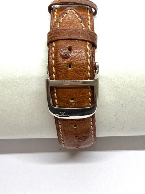 Jaeger Lecoultre montre Reverso en acier sur bracelet cuir mécanique - Maison Eloe