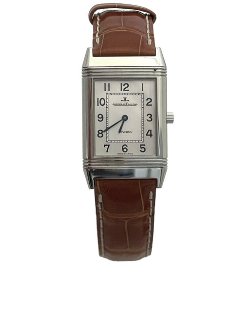 Jaeger LeCoultre, Montre Reverso Classique 205.8.86 Acier sur Cuir Vintage Full Set