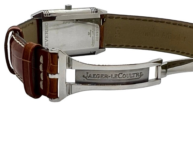 Jaeger LeCoultre, Montre Reverso Classique 205.8.86 Acier sur Cuir Vintage Full Set