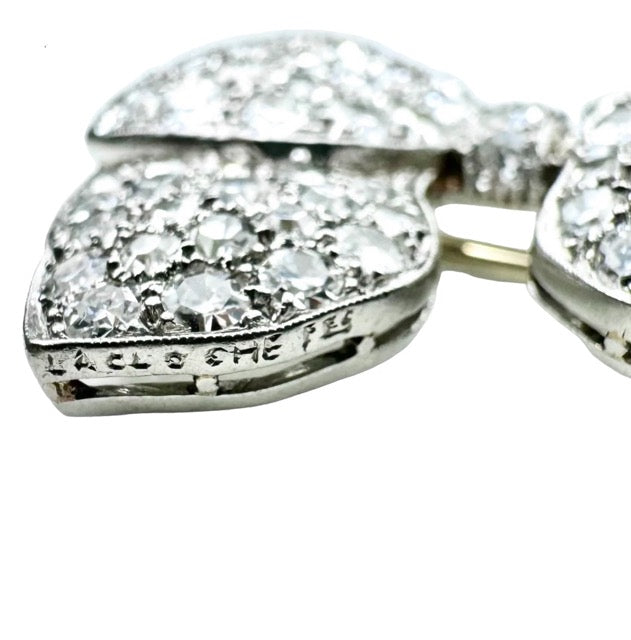 Lacloche Frères broche "Noeud" en platine et diamants