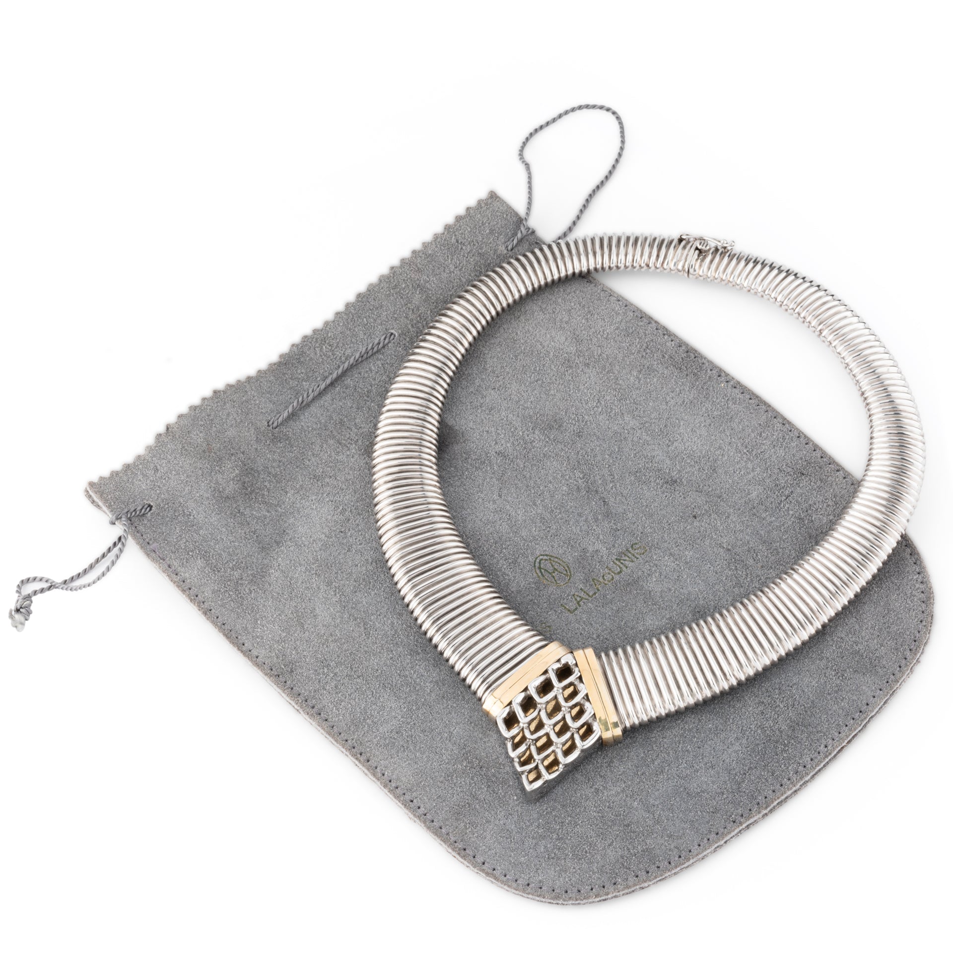 Lalaounis, Tubogas Necklace Silver and vintage gold