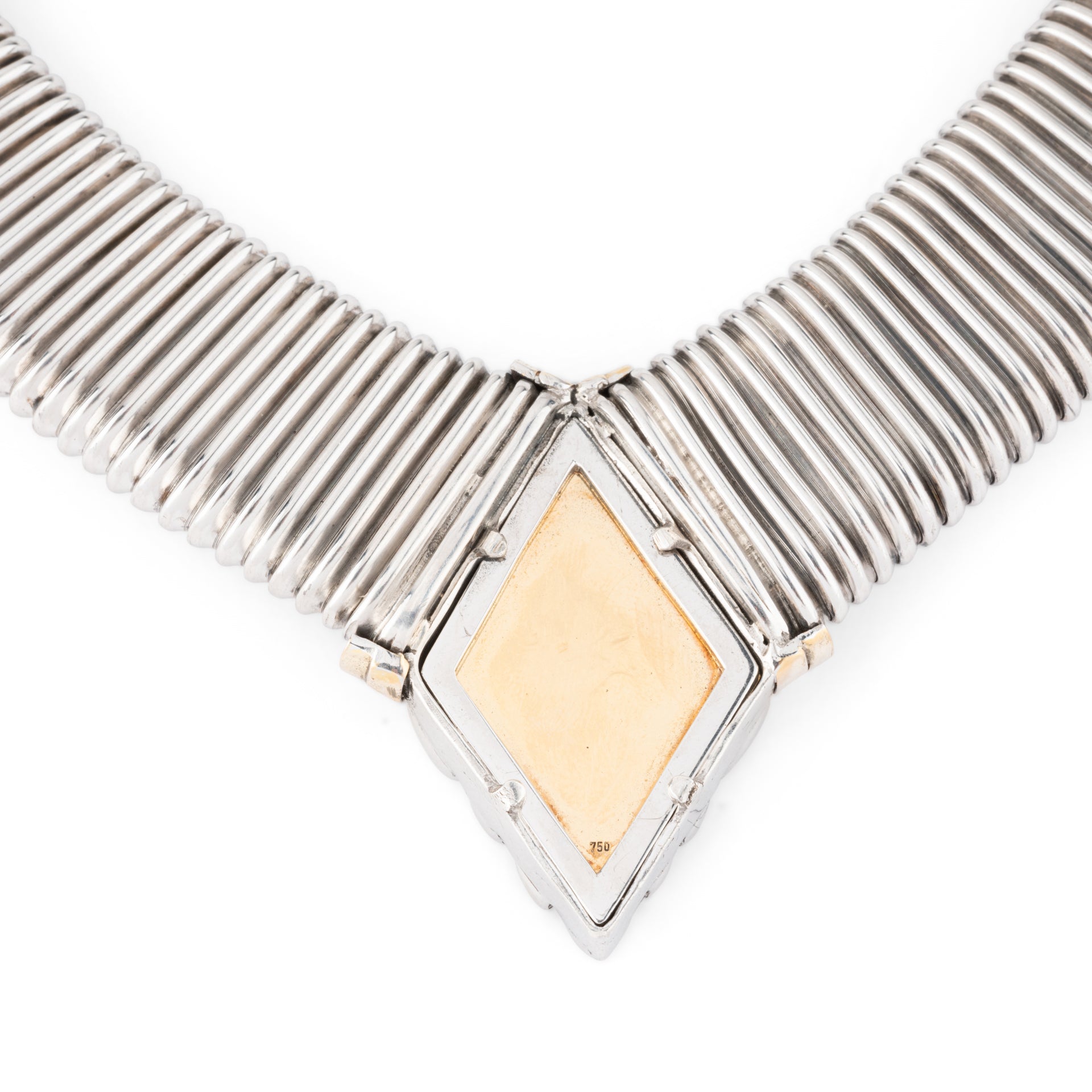 Lalaounis, Tubogas Necklace Silver and vintage gold