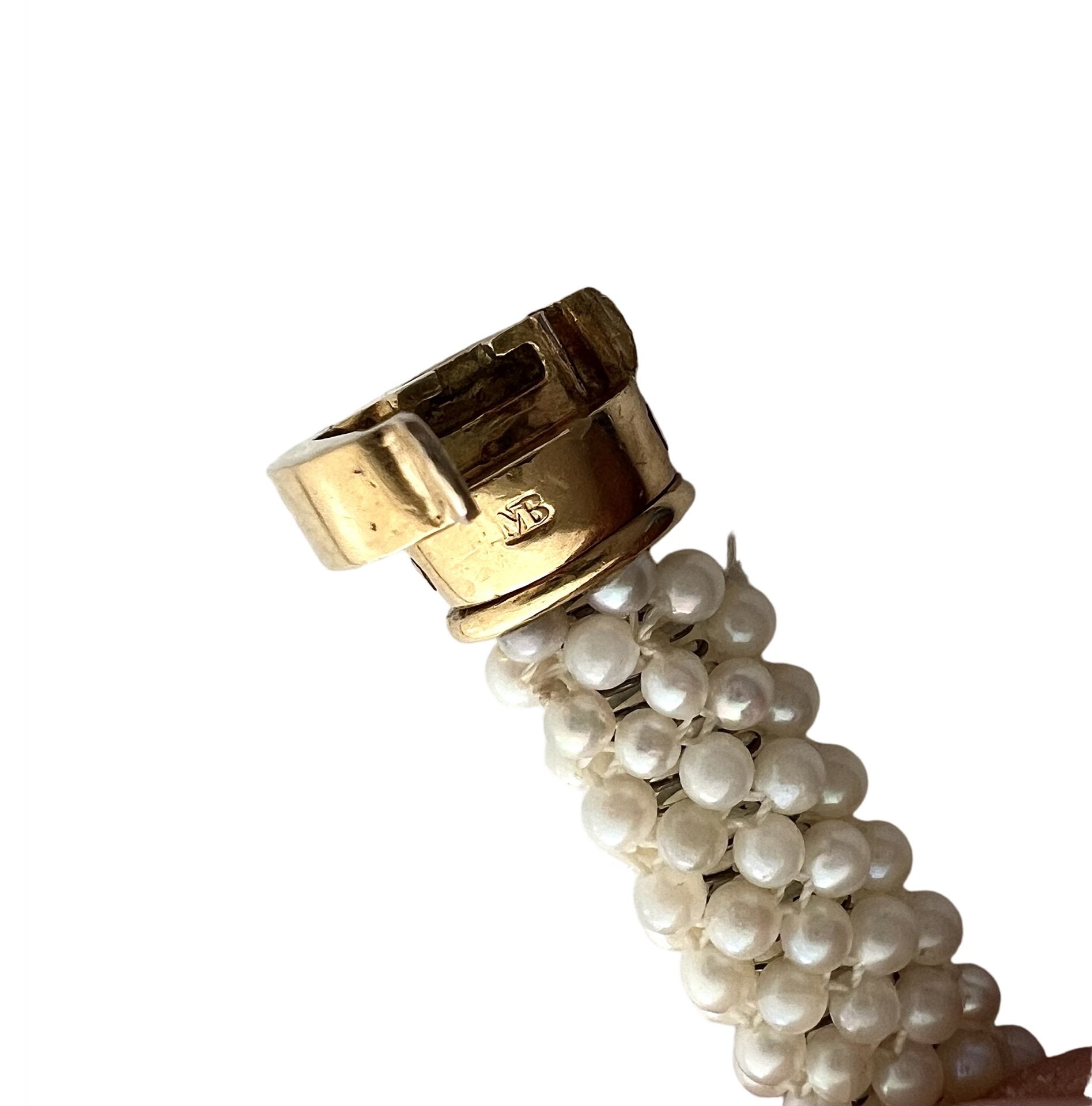 Marina B necklace in pearls, pink sapphire, blue sapphires, tourmaline and diamonds