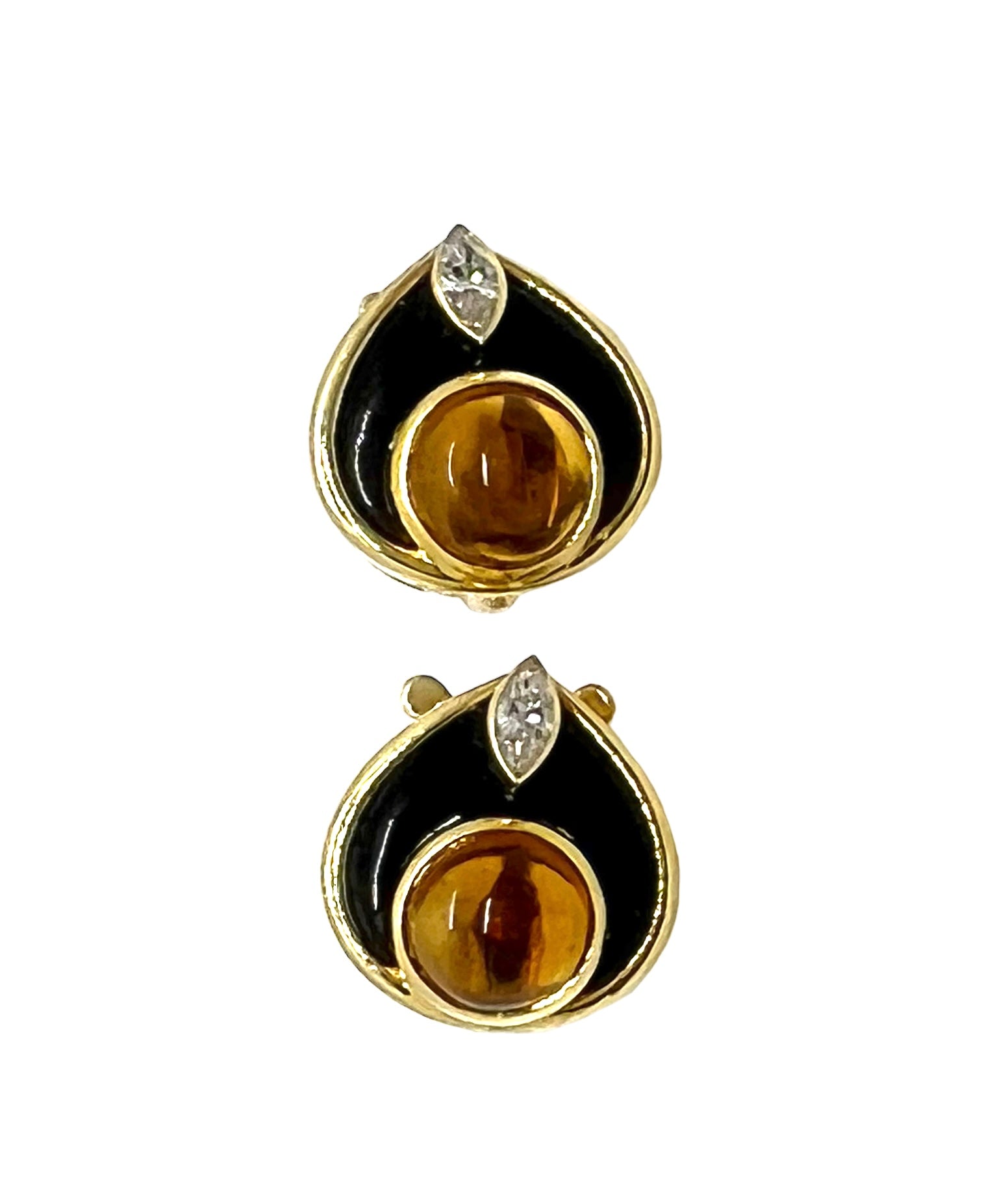 Boucles d'oreilles clips signées Marina B