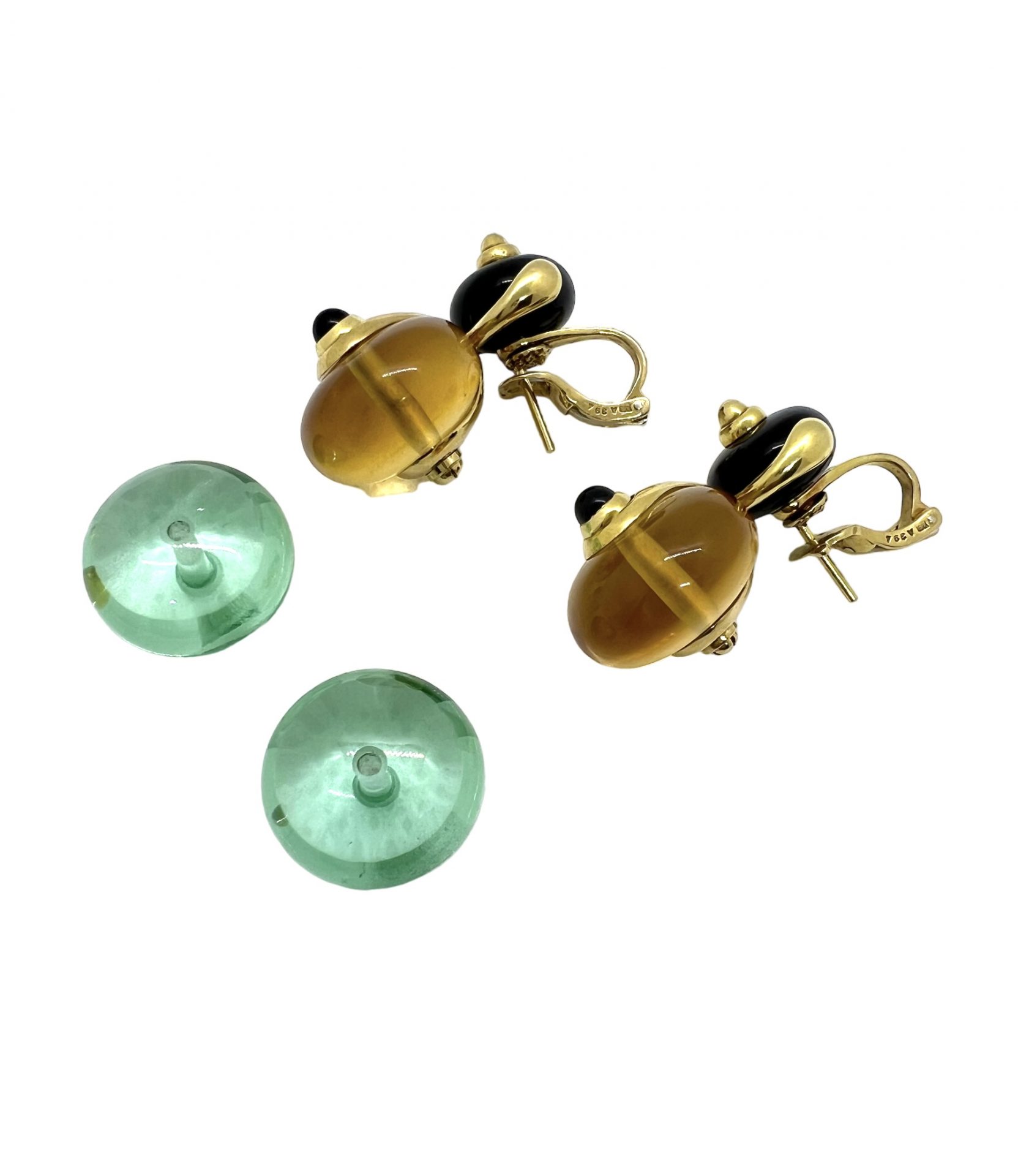Boucles d'oreilles Marina B, pierres interchangeables