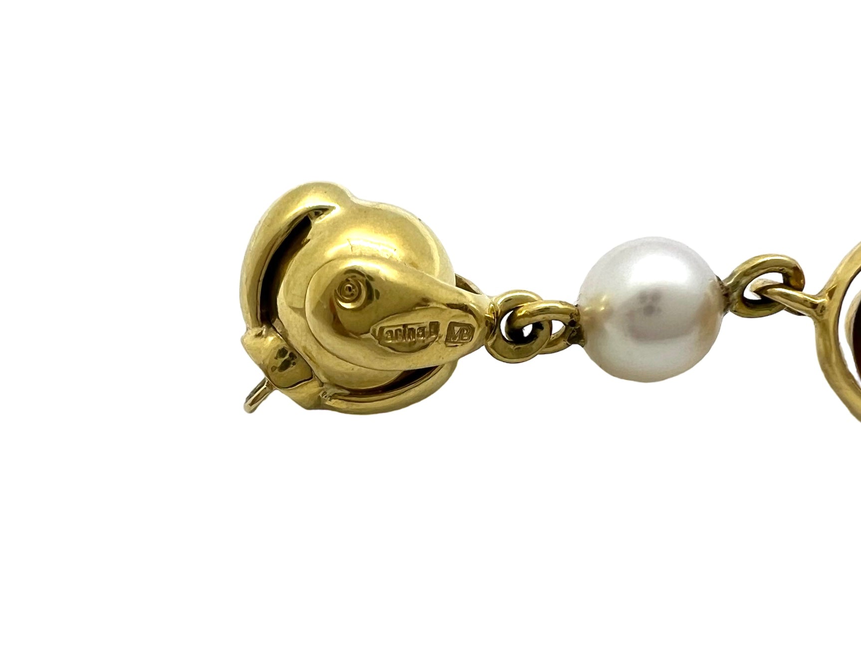 Marina B bracelet, "Cardan" Gold, Citrine, Onyx and cultured pearls