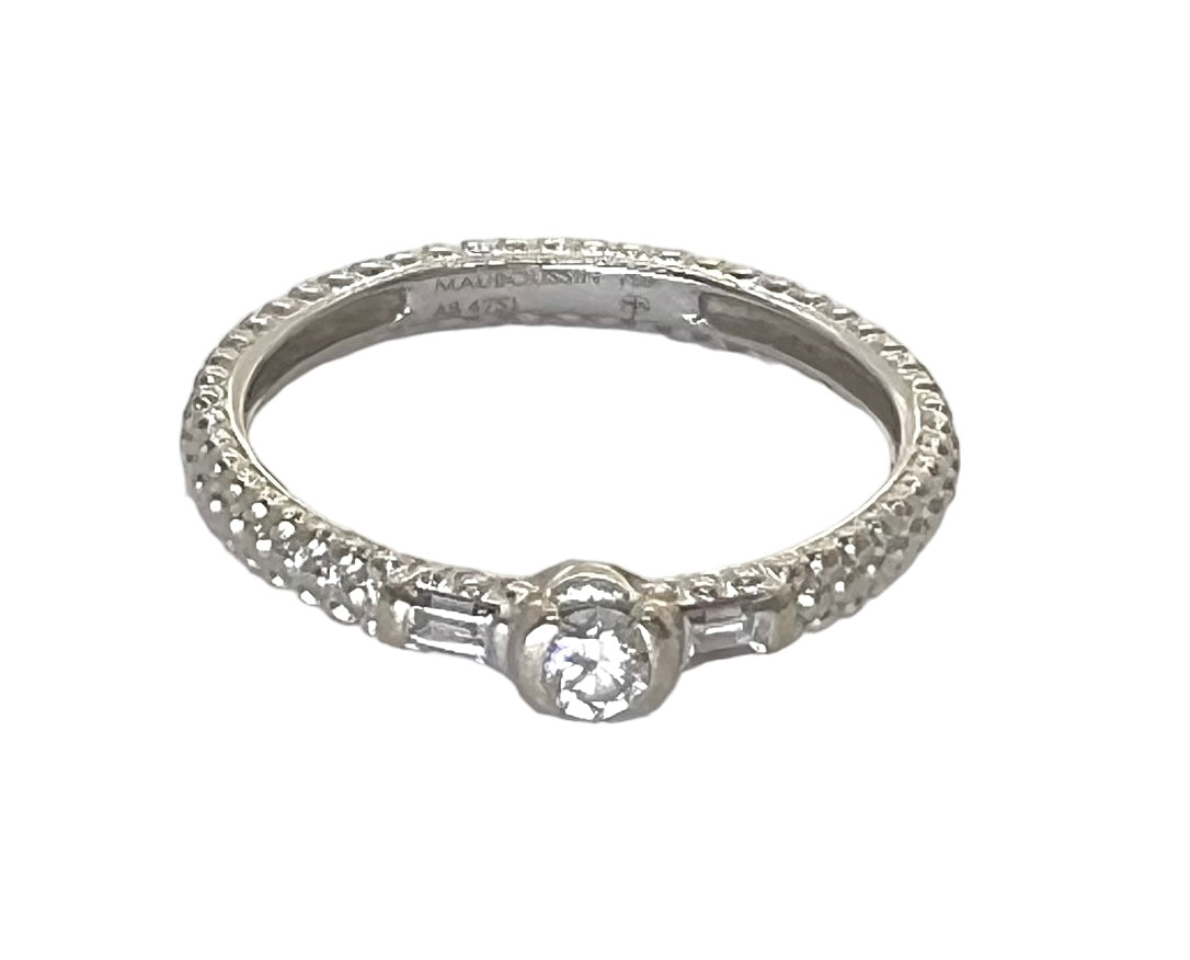 Solitaire Mauboussin or blanc et diamants AS4751