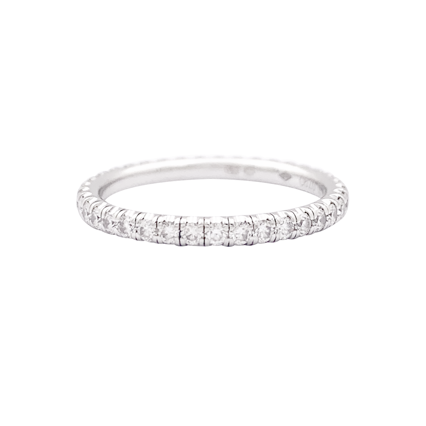 Alliance Cartier, "Etincelle", or blanc, diamants.