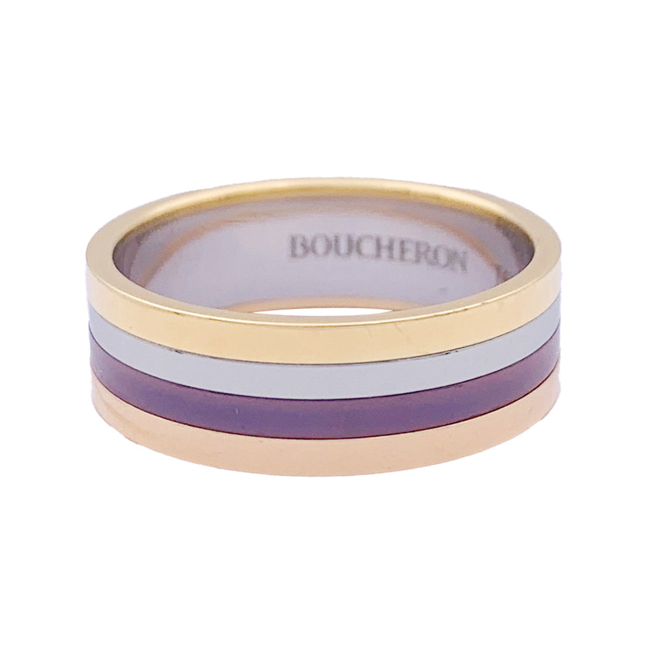 Bague Boucheron "My First Quatre", deux ors et acier.
