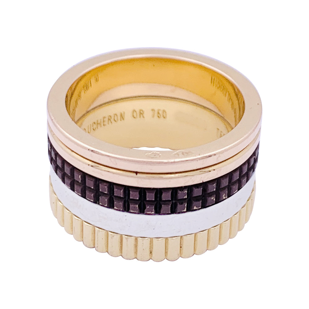 Bague Boucheron "Quatre Classique Large" trois ors.