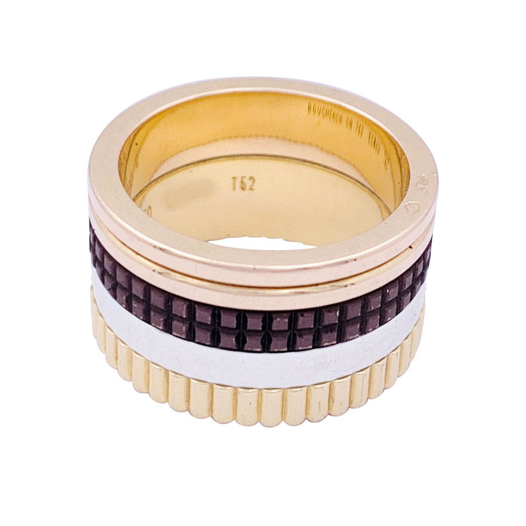 Bague Boucheron "Quatre Classique Large" trois ors.