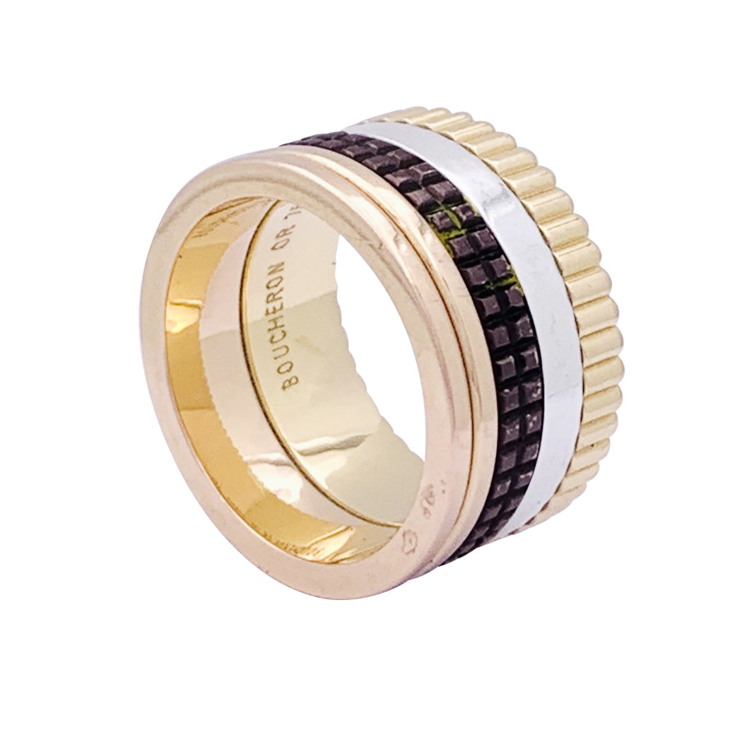 Bague Boucheron "Quatre Classique Large" trois ors.