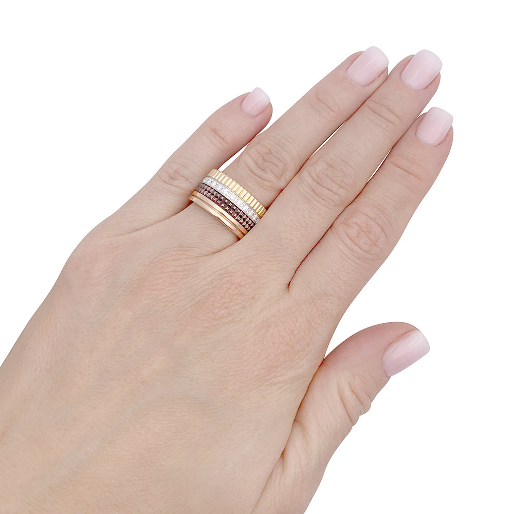 Bague Boucheron, "Quatre Classique Large", trois ors et diamants