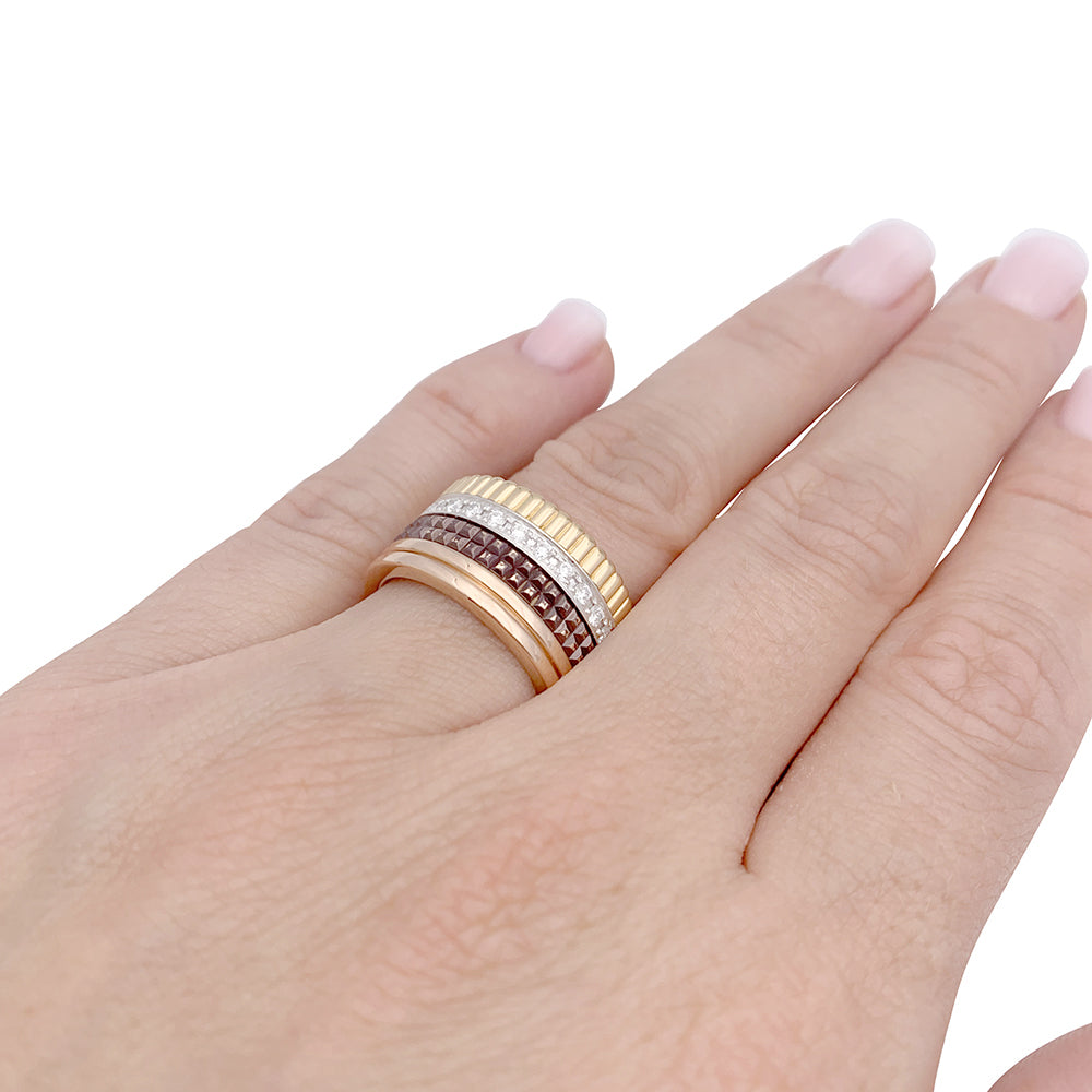 Bague Boucheron, "Quatre Classique Large", trois ors et diamants